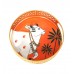 Round Orange Pichwai Tray Set of 2